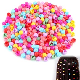 WeddHuis Pack of 200 Colourful Hair Beads Clip Plastic Hair Clips for Girls and Children, Creative Hair Accessories