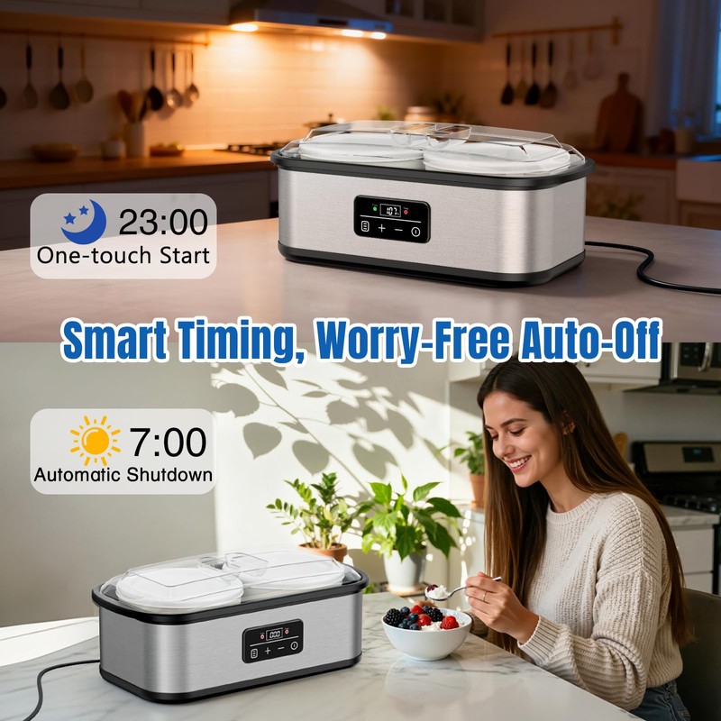 Probiotic Yogurt Maker with 48H Time and 68-127℉ Temp Control,