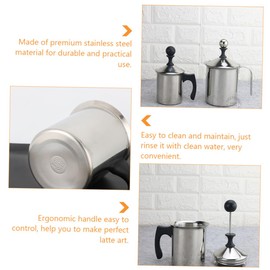 CIYODO Manual Milk Frother Jug Capacity Ergonomic Handle for Latte Art for Home Cafe and Restaurant Use Creates Unique Cappuccino Milk Froth