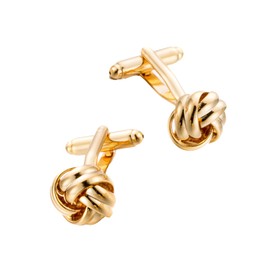 1 Pair Gold Cufflinks Men, Durable Metal Dress Shirt Studs, Compact Knot Twisted Shirt Studs, Fashion Shirts Alloy Accessories Cufflinks, Cufflinkss for Men Wedding, Birthday, Meeting