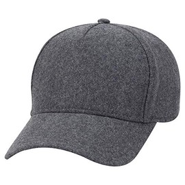 Armycrew 5 Panel Low Profile Melton Wool Blend Structured Baseball Cap - Heather Grey