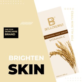 Bellokaira Vitamin - C Foaming Face Wash For All Skin Type | Facewash For Oily Skin | For Dry Skin | For Combination Skin | Organic | Rice Face Wash | Face Wash |