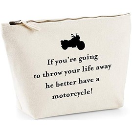 Hippowarehouse If you're going to throw your life away he better have a motorcycle printed make up cosmetic wash bag 18x19x9cm