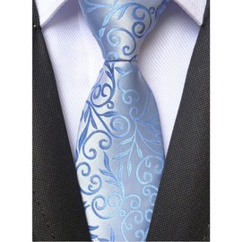Elfeves - Corbata de boda con diseño floral pequeño para hombre, Cielo azul floral , Talla única
