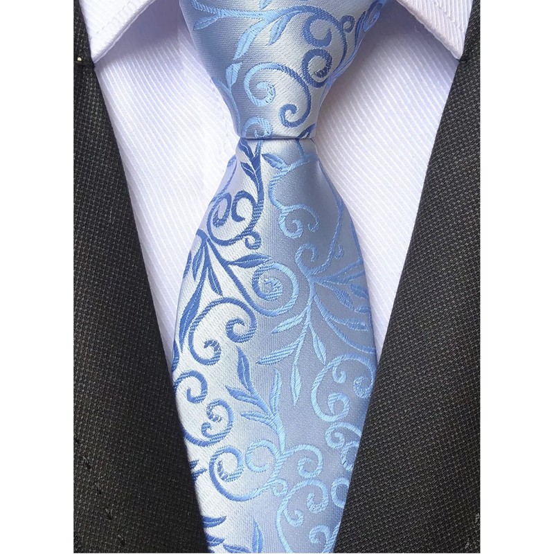 Elfeves - Corbata de boda con diseño floral pequeño para