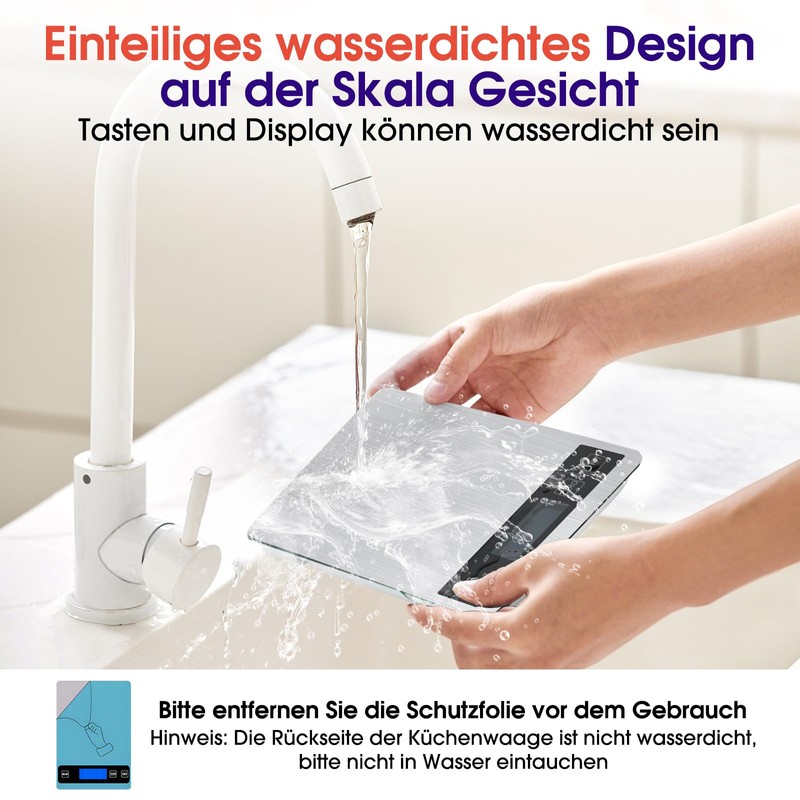 Kitchen Scales with LCD Display (White)