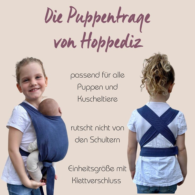 Hoppediz Doll Carrier Children's Toy for Dolls and Cuddly Toys,