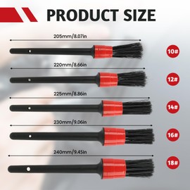 5 Stück Premium Auto Detailing Pinsel – Vielseitige Reinigungsbürsten für Alufelgen, Innenraum und Motorrad, Weiche Borsten für Empfindliche Oberflächen, Langlebig und Effizient