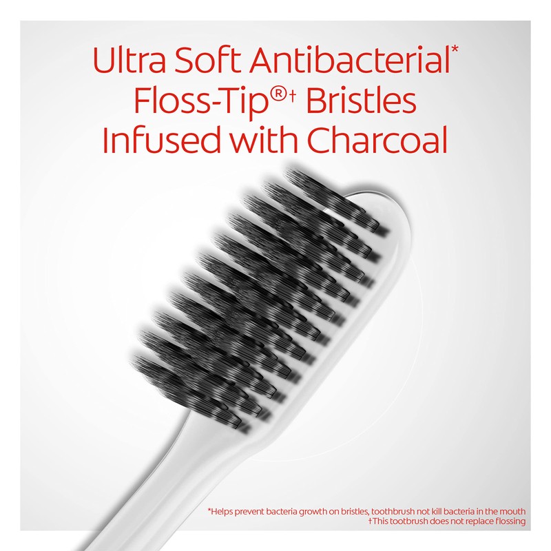Colgate Gum Health Charcoal Adult Manual Toothbrush, Ultra Soft, 4