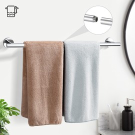 TURS Chrome 5 Piece Bathroom Hardware Set, SUS304 Stainless Steel 24 Inch Bath Towel Bar Set, Round Bathroom Accessories Kit Wall Mounted