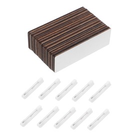 TEHAUX 10pcs Blank Wooden Name Tags with Clips Reusable Sublimation Name Badges Sturdy Pins for Crafting for Group Activities Events and Personalization