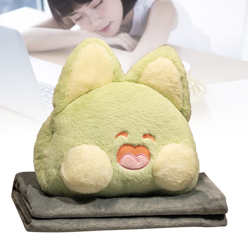 Stuffed Animals Travel Blanket Pillow Set Soft Plush Hugging Pillow