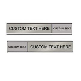Customizable Quality Satin-Aluminum Slider Nameplates and Signs - 6x1 - Made in The USA! (Silver)