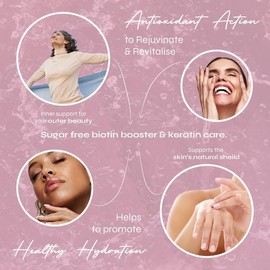 Known Tasty Sugar Free Hair, Skin & Nails Gummies – Multivitamin – Natural Strawberry Flavour – 60 Vegan Gummies, 1 Month Supply