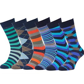 Easton Marlowe Men's Dress Socks Size 13-15 - Colorful Big & Tall Socks - 6 Pack #17