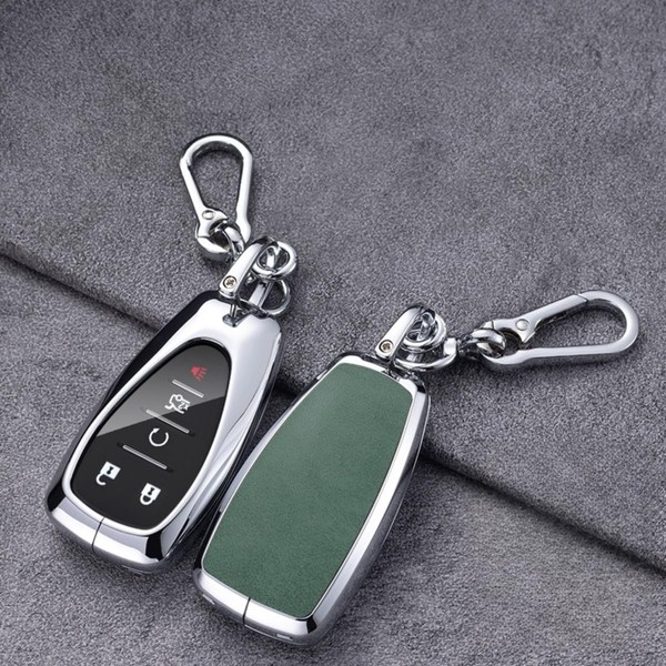 WiiLemz Key Fob Cover with Keychain for Chevy, TPU+ Alloy