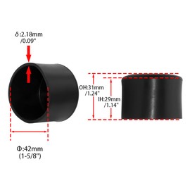 Flyshop 1-5/8 Inches 42mm Large Chair Leg Caps Non-Scratch PVC Chair Leg Floor Protectors Round Furniture Table Covers 16PCS