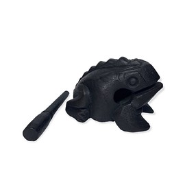 Percussion Instruments Wooden Frog 3 Piece Set - 4 Inch, 3 Inch, 2.75 Inch Musical Instrument (Black/Green/Brown)