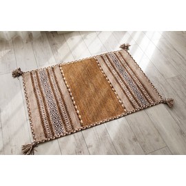 Sayang Sayang Asian Ethnic Entrance Mat Indoor Indoor Indian Kilim 50x80 Beige