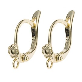Dreambell 2 pcs 14k Gold on .925 Sterling Silver Leverback Daisy Flower Lever Back Ear Wire/Earring Connector/Findings/Yellow Gold