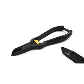 Exeton - Heavy Duty Barrel Spring Tool Toe Nail Nipper Clipper Cutter Manicure Tools Clippers for Podiatrist & Personal Use BLACK