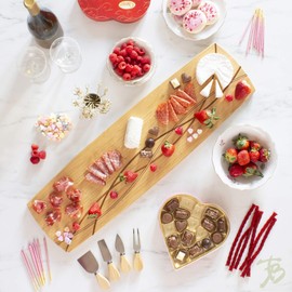 Totally Bamboo Del Mar Extra Large Charcuterie Board and Cheese Serving Platter, 30" x 8.5"