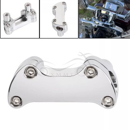 Unbranded Chrome 2" Risers 1" Handlebar Clamp For Harley Softail Deuce FXSTD Custom FXSTC