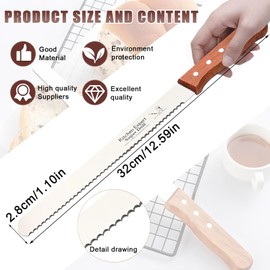 Diyxisk Brotmesser Wellenschliff, Dauerhaft Brotmesser, Edelstahl Brötchenmesser, Super Scharf Brotschneider, Ergonomisch Frühstücksmesser, Geeignet für Verschiedene Brotsorten (Orangerot)