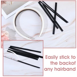 AOZUO 20pcs Headband Teeth Strips, 2 Sizes Non Slip Plastic Metal Hair Grips Hair Bands Hair Clasps Self-Adhesive Teeth Grippers Comb for Crown Tiara Hair Hoop DIY Hair Accessories Making(A)