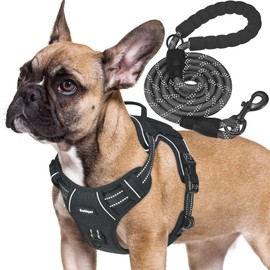 Beebiepet Heavy Duty Tactical Dog Harness for Small Dogs, No Pull Adjustable Pet Harness Reflective Service Training Easy Control Pet Vest Military K9 Working Dog Harnesses- Small, Black