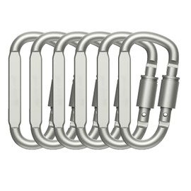 6 PCS Premium Aluminum D-Ring Locking Carabiners - Lightweight & Durable Camping Gear for Hiking, Camping, Keychains, Dog Leashes & More - NOT for Climbing