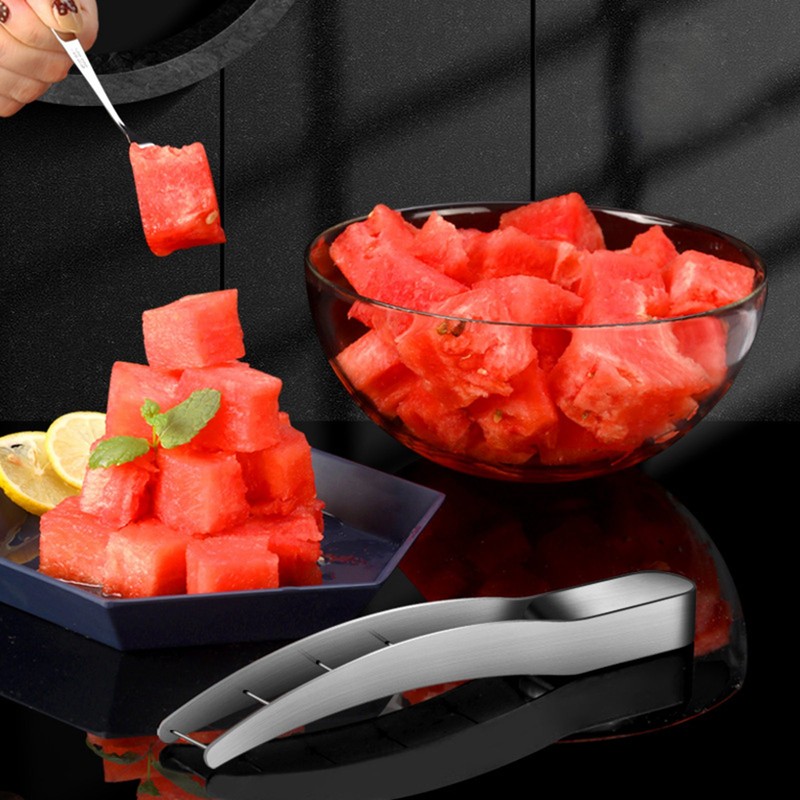 Watermelon Cube Cutter Multipurpose Sharp Ergonomic Grip 304 Stainless Steel