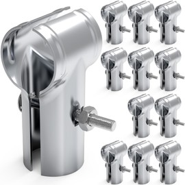 IRENPORU 12 Pcs End Rail Clamps 1-5/8" x 1-5/8", T Pipe Clamp for 1-5/8" OD Pipe Chain Link Fence End Rail T Clamp Panel T Clamps Chain Link Fence Parts