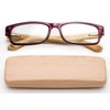 Real Bamboo Reading Glasses Spring Hinge Genuine Bamboo Rectangular Reader
