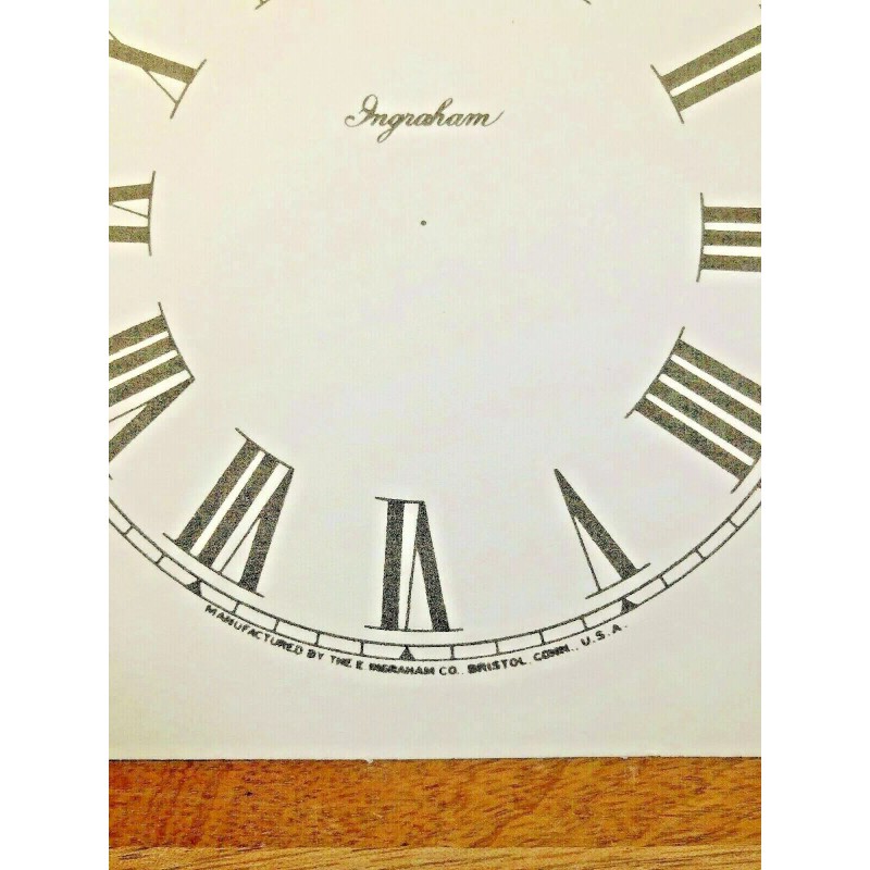 Ingraham 4 1/2" Ingraham Clock Paper Dial, Roman Numeral (Lot
