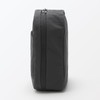 MUJI Wrinkle Nylon Large Opening Square Pouch - Dark Gray,