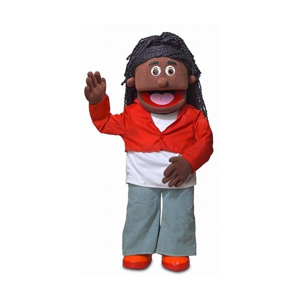30" Sierra, Black Girl, Professional Performance Puppet with Removable Legs, Full or Half Body