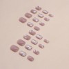 Clataly 24 Pcs Cute Butterfly Fake Nails White Flower False