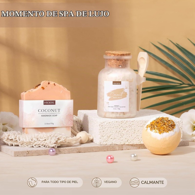 Set de Regalo de Baño y Cuidado Corporal de Coco