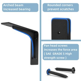 PICESA 30"x 18"Shelf Brackets,L Shelf Brackets, die-cast Formation, Vertical Angle, Premium Alloy Metal Heavy Duty Shelf Bracket, Corner Brace Joint,Pack of 4. (30 INCH x 18 INCH)