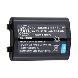 BM Premium EN-EL18D Battery for Nikon Z9, D4, D4S, D5, D6 Digital SLR Cameras and Compatible with Nikon MB-D12, MB-D17, MB-D18 Battery Grips