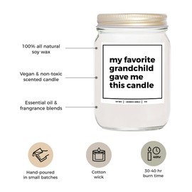 You Nique Designs Grandma Candle for Grandma 8oz, Grandma Gift for Grandma from Granddaughter, Funny Grandmother Gifts, Mother's Day, Birthday Present for Grandma Candles (Mahogany Teakwood)