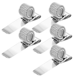 YBEATY 5 Pcs Metal Pen Holder Adjustable Single Spring Loop Pen Clip Holder Universal Silver Pencil Organizer Clip for Notebook Clipboard Journal