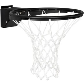 Basketball Rim, Heavy Duty Basketball Rim Replacement Single-Spring, Universal 18 Inch Breakaway Basketball Rim and Net for Indoor Outdoor Basketball Hoops Goal