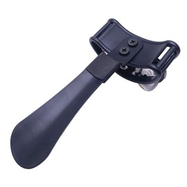 TUOREN Percussion Heel Tambourine with Steel Jingles for Guitar Cajon Drum Players, Black