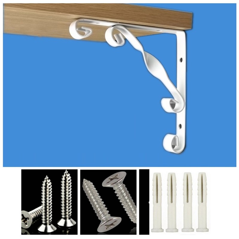 KKlewu Set of 4 Iron Brackets Shelf Brackets Shelf L