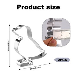BOXOB 2 Stk Gänse Ausstechformen, Edelstahl 10,2cm Gänse Ausstechform Tier Keksform zum Backen für Brot Teig und Fondant