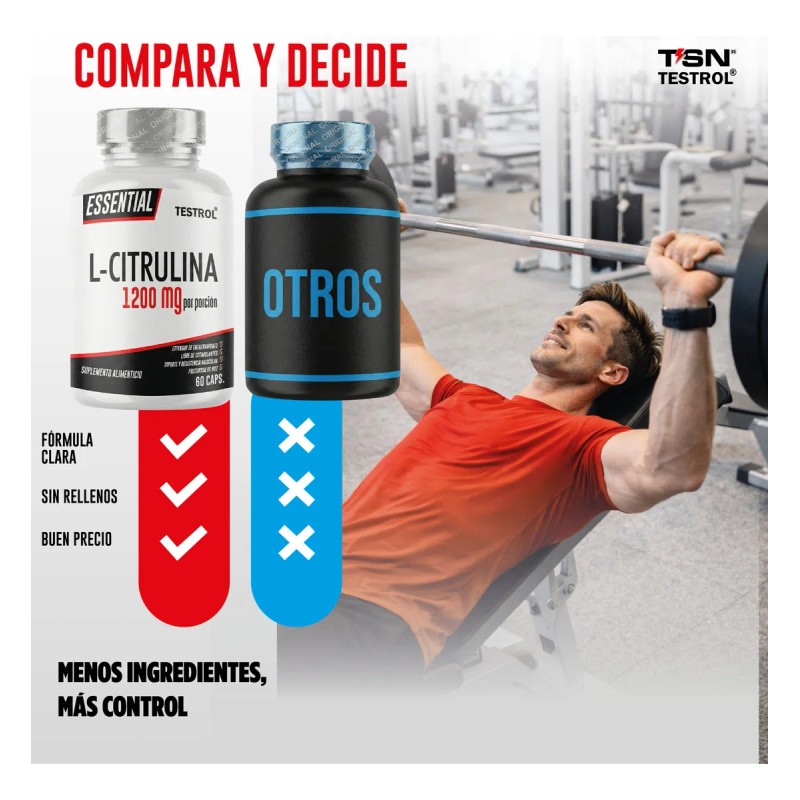 Combo Arginina Essential Citrulina Essential Testrol 60 Cpsulas cu