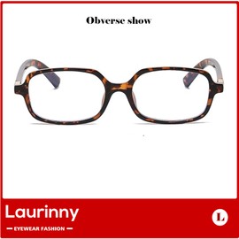 Laurinny Rectangle Blue Light Blocking Glasses for Women Men Small Narrow Square Frame Computer Gaming Glasses(Tortoise)