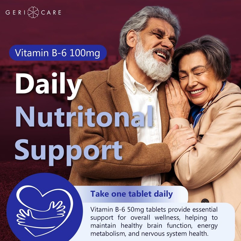 GeriCare Vitamin B-6 100mg, 100 Tablets – Daily Nutritional Support